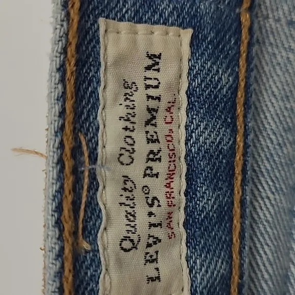 LEVIS® 501 Skinny Cropped Jeans - Button Fly Distressed – 100% Cotton W26 / L28