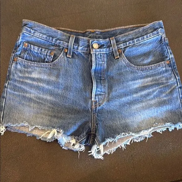 Lewis Premium 501 Cut Off Denim Blue Women's Shorts size 30
