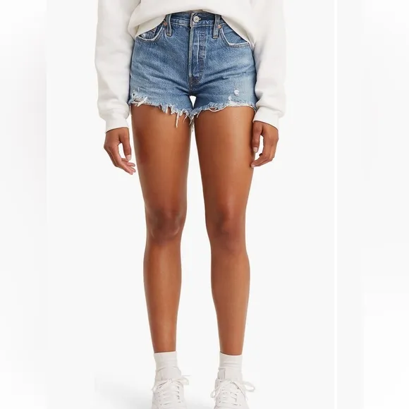 Lewis Premium 501 Cut Off Denim Blue Women's Shorts size 30