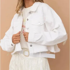 'Lia' Distressed Denim Jacket