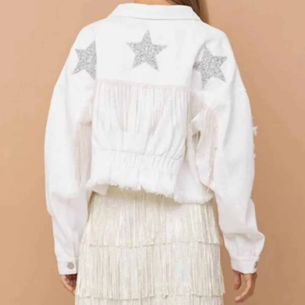 'Lia' Distressed Denim Jacket