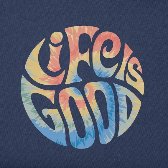 Life is Good Kids Groovy Tie Dye LIG Simply True Fleece Crew