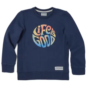 Life is Good Kids Groovy Tie Dye LIG Simply True Fleece Crew