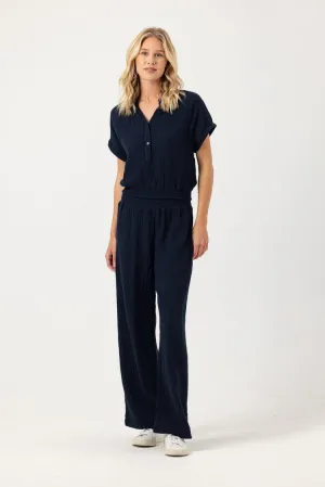 lila pants in navy