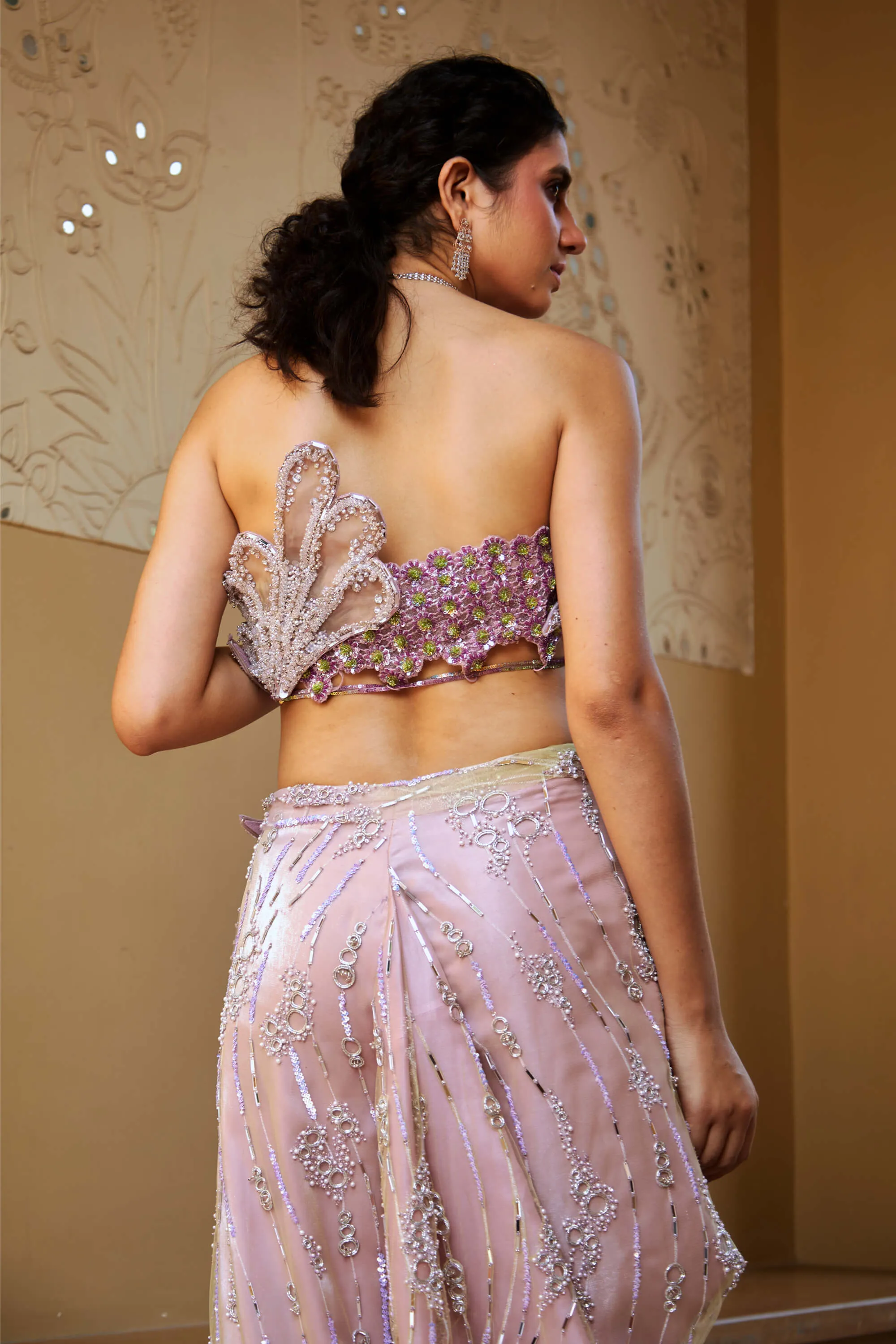 Lilac nirvi palazzo and blouse set