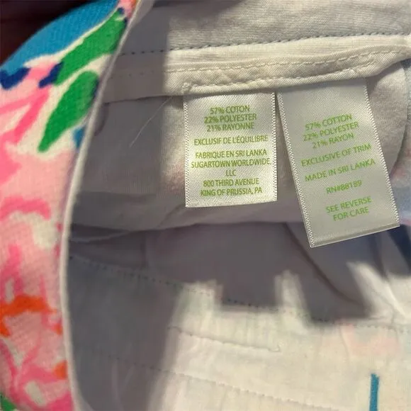 Lilly Pulitzer Women's Pink Chino Shorts 6 Floral Multicolor Summer Casual