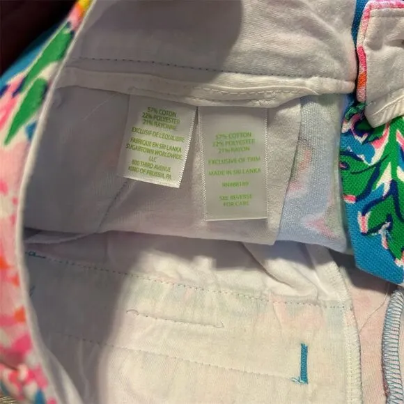 Lilly Pulitzer Women's Pink Chino Shorts 6 Floral Multicolor Summer Casual