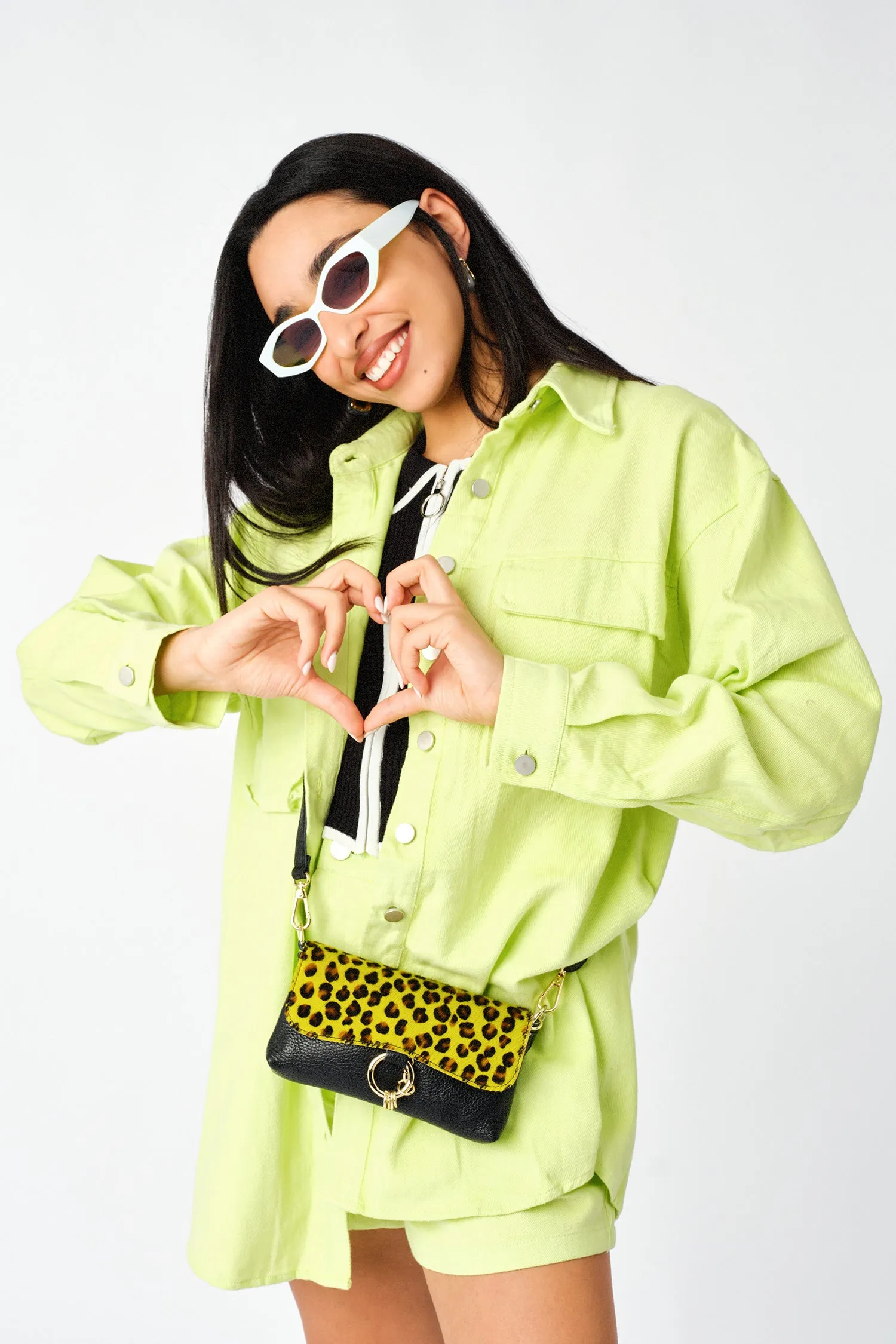 Lime Green Soft Denim Worker Shacket