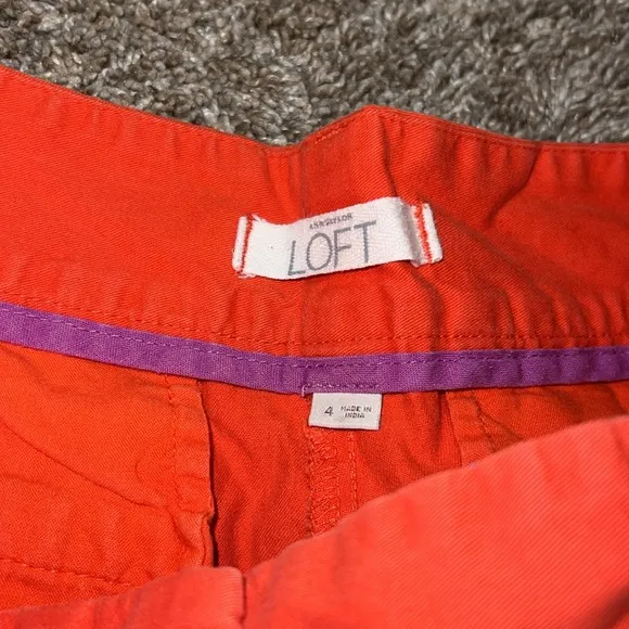 Loft Chino Shorts Redish/Orange ‘4 Inseam Size 4