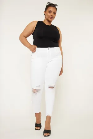 Lux Mid Rise Ankle Skinny Jeans (Plus Size)