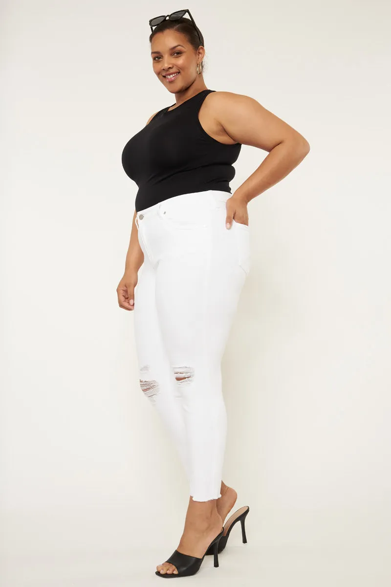 Lux Mid Rise Ankle Skinny Jeans (Plus Size)