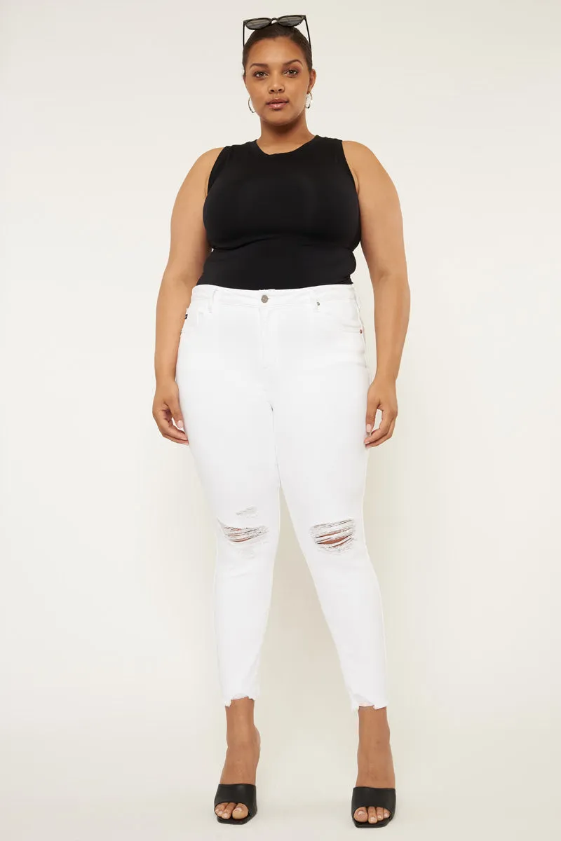 Lux Mid Rise Ankle Skinny Jeans (Plus Size)