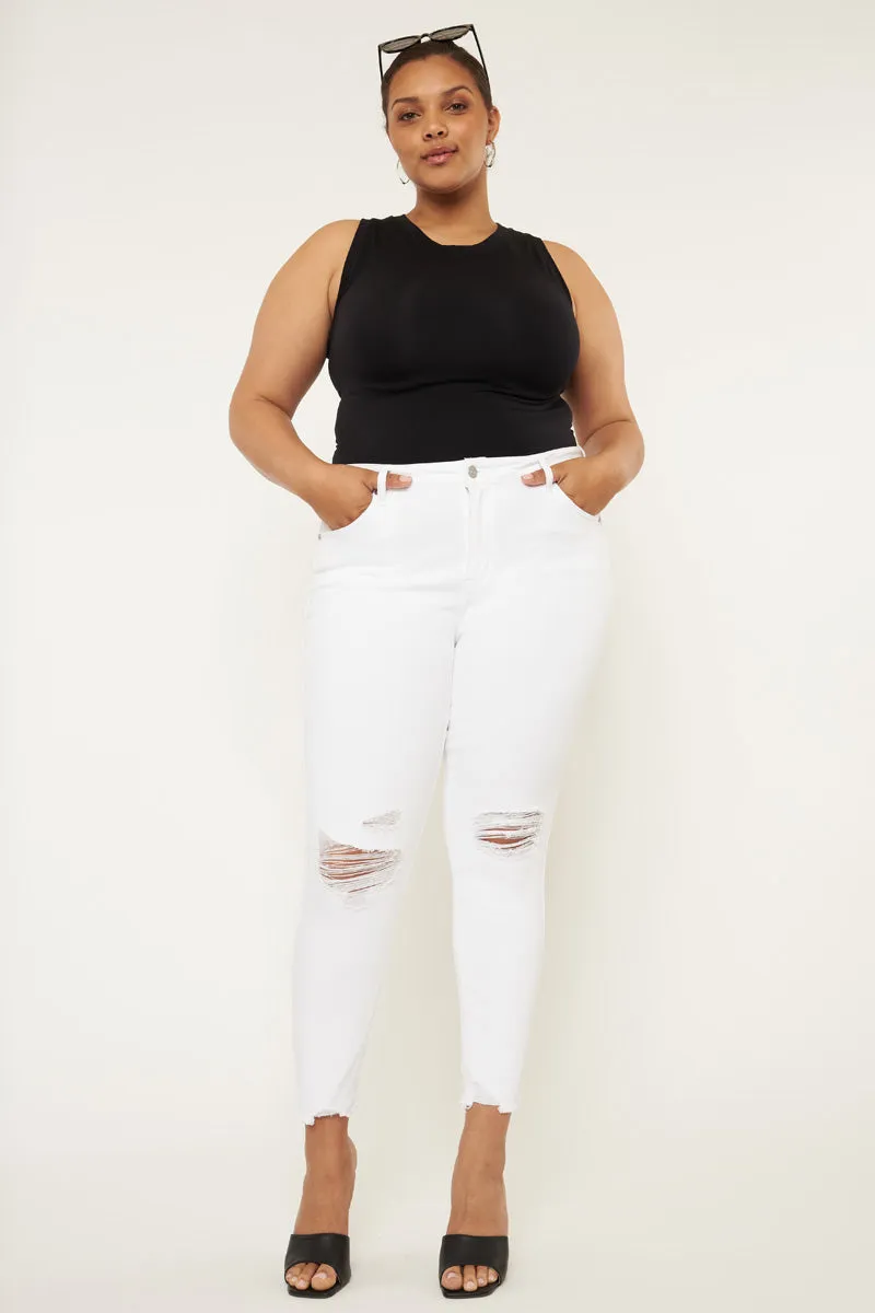 Lux Mid Rise Ankle Skinny Jeans (Plus Size)