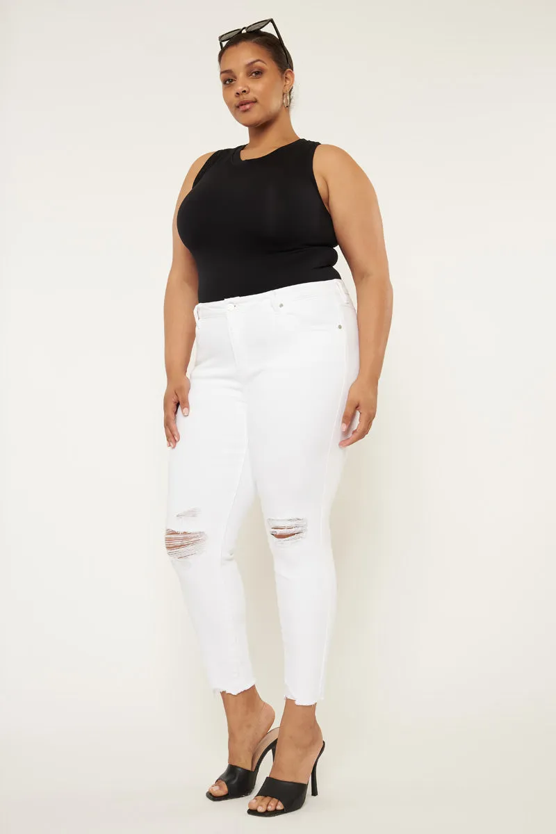 Lux Mid Rise Ankle Skinny Jeans (Plus Size)