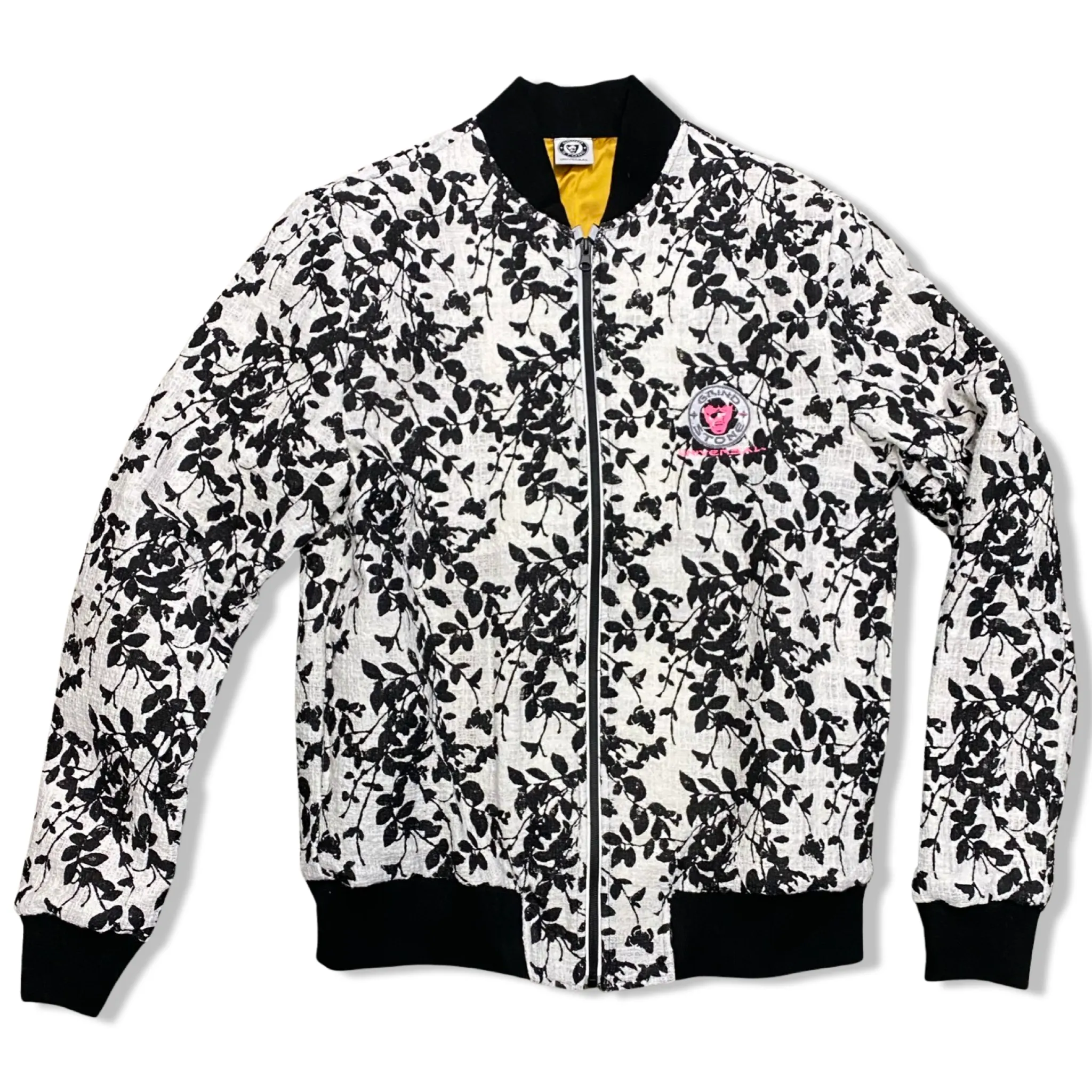 Luxe-Leafy Black & White Bomber