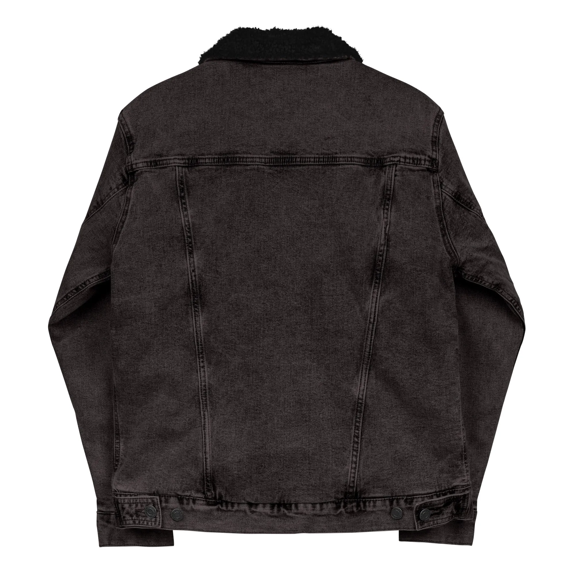Maadish | black denim sherpa jacket