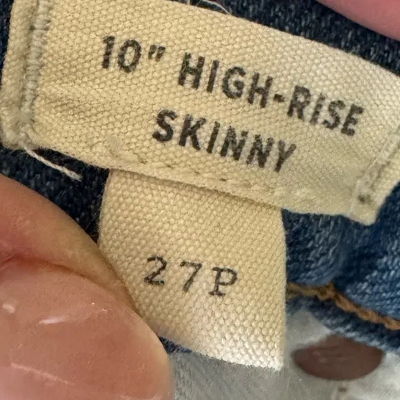 Madewell 10” High Rise Skinny Button Fly  Jeans 27