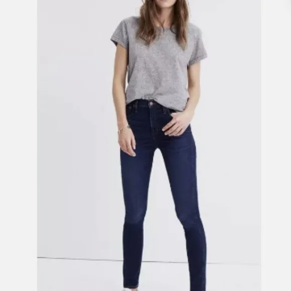 Madewell 10&quot; High-Rise Skinny Jeans in Hayes Wash/Blue color Style F4684