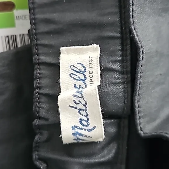Madewell Black Skinny Skinny Wax Coated Jean Size 29