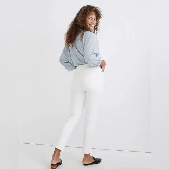 Madewell NWT Perfect Vintage High Rise Jeans Size 28 in Tile White