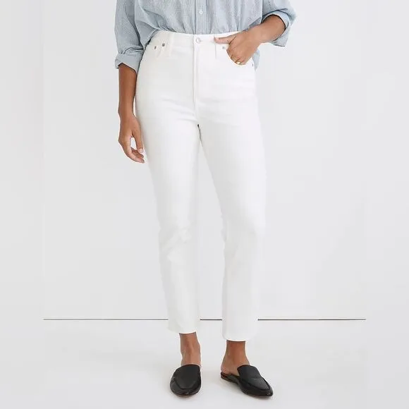 Madewell NWT Perfect Vintage High Rise Jeans Size 28 in Tile White