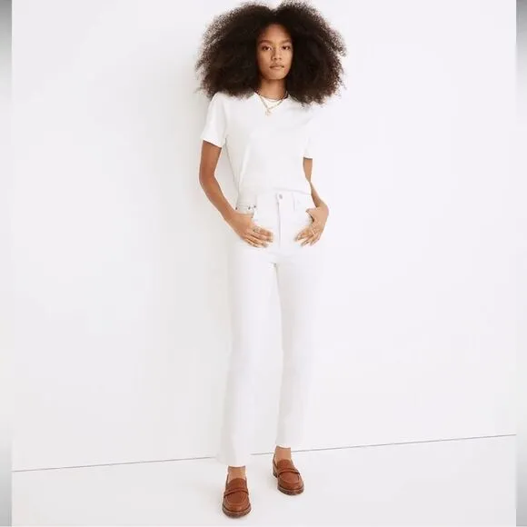 Madewell NWT The Tall Perfect Vintage Jean Size 30T High Rise in Tile White