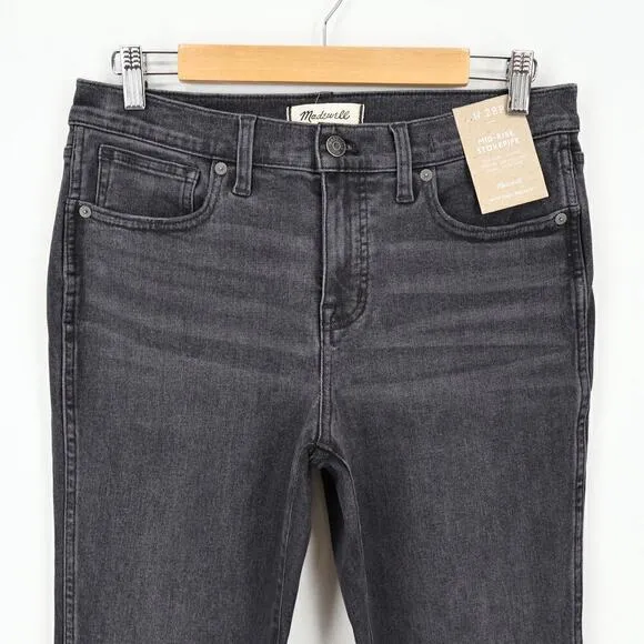 Madewell Petite Mid-Rise Stovepipe Jeans Armand Wash: Raw-Hem Size 28P NWT