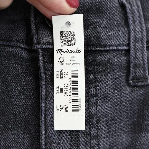 Madewell Petite Mid-Rise Stovepipe Jeans Armand Wash: Raw-Hem Size 28P NWT