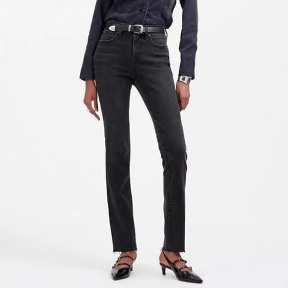 Madewell Petite Mid-Rise Stovepipe Jeans Armand Wash: Raw-Hem Size 28P NWT