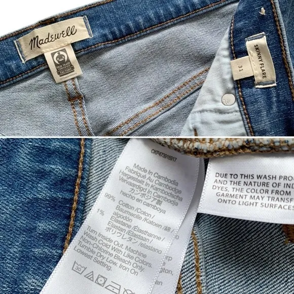 MADEWELL Skinny Flare Jeans! Retail $138