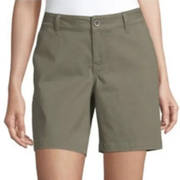Maison Jules Shorts Flat Front Chinos Navy Blue Cotton Spandex Blend size 12 NWT