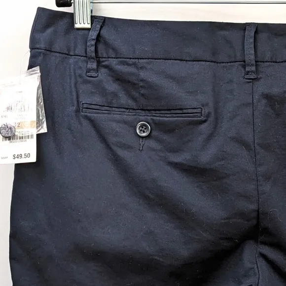 Maison Jules Shorts Flat Front Chinos Navy Blue Cotton Spandex Blend size 12 NWT