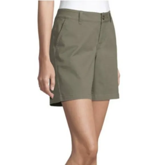Maison Jules Shorts Flat Front Chinos Navy Blue Cotton Spandex Blend size 12 NWT