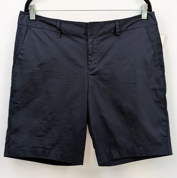Maison Jules Shorts Flat Front Chinos Navy Blue Cotton Spandex Blend size 12 NWT