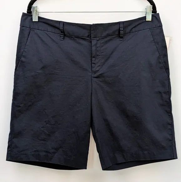 Maison Jules Shorts Flat Front Chinos Navy Blue Cotton Spandex Blend size 12 NWT