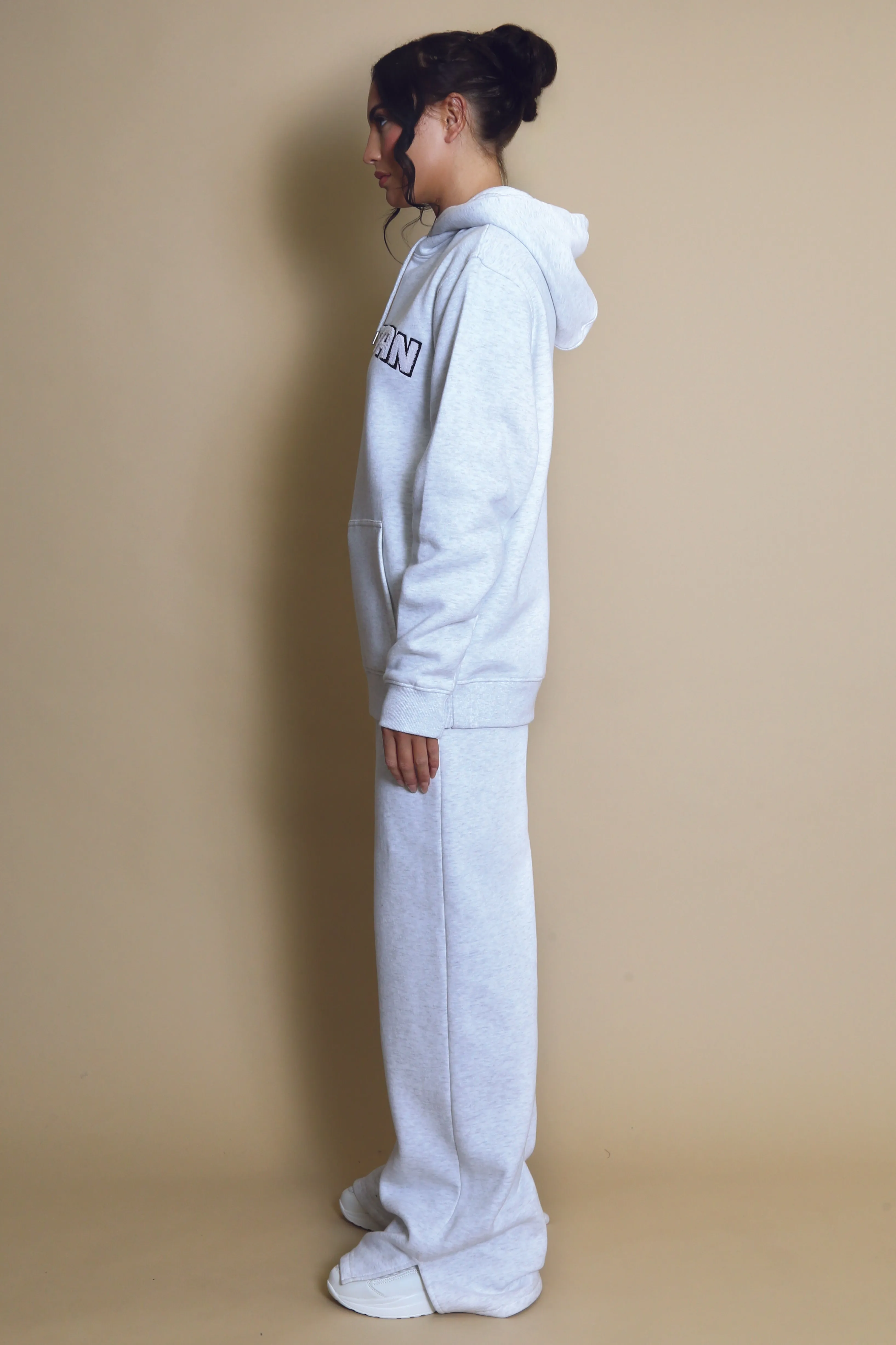 Manhattan Oversized Relaxed Hoodie In Grey