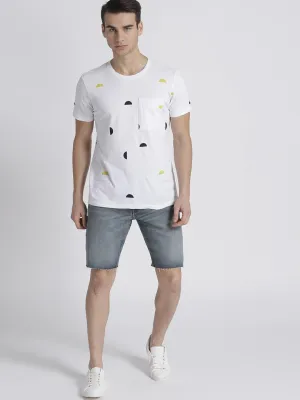 Men 10 Inches Slim Denim Shorts with Flex
