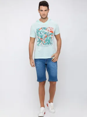 Men Blue Regular Fit Denim Shorts