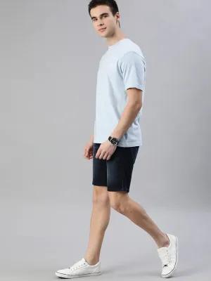 Men Blue Washed 502 Regular Tapered Fit Denim Shorts