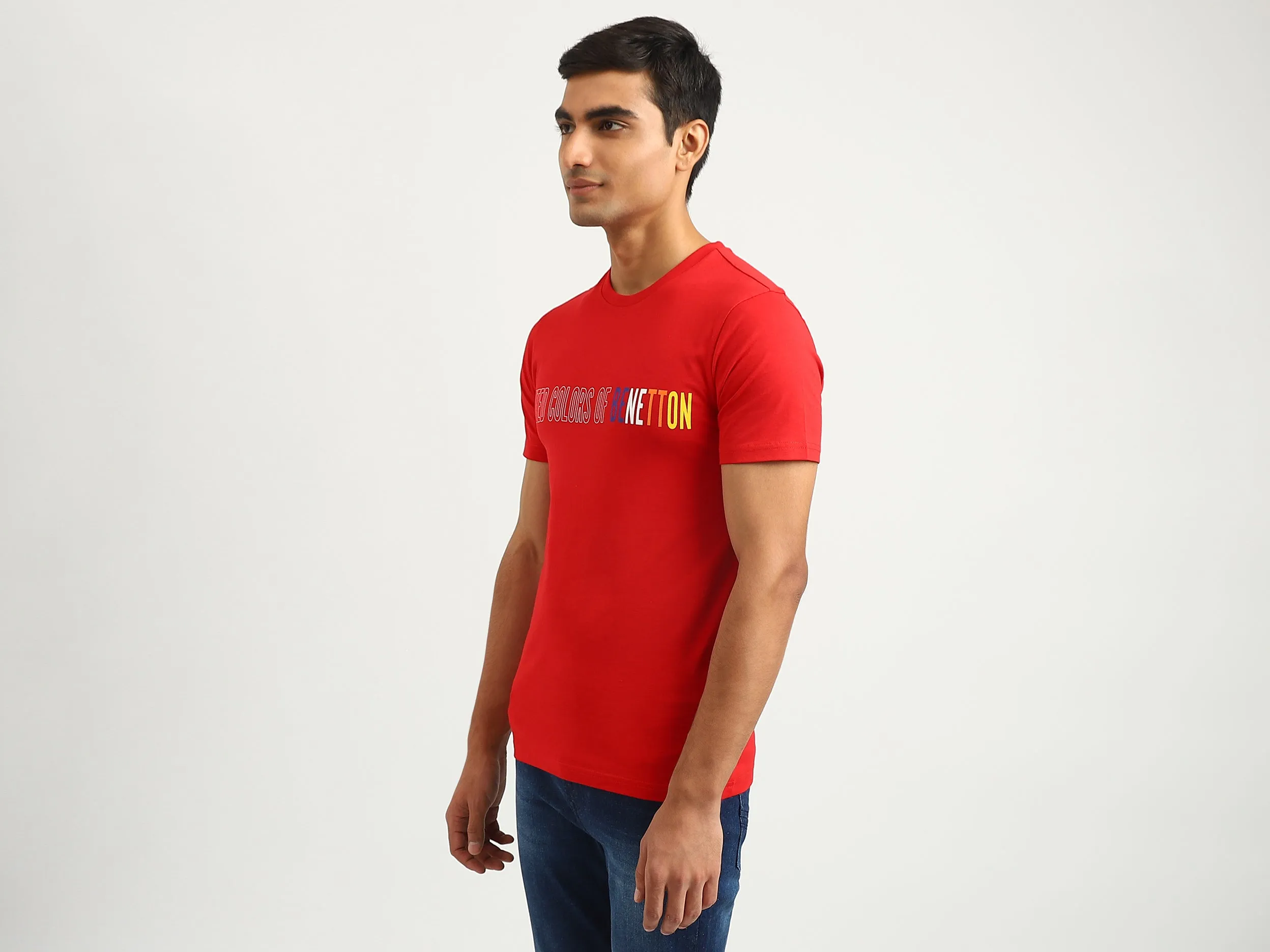 Men Printed Round Neck T-shirt