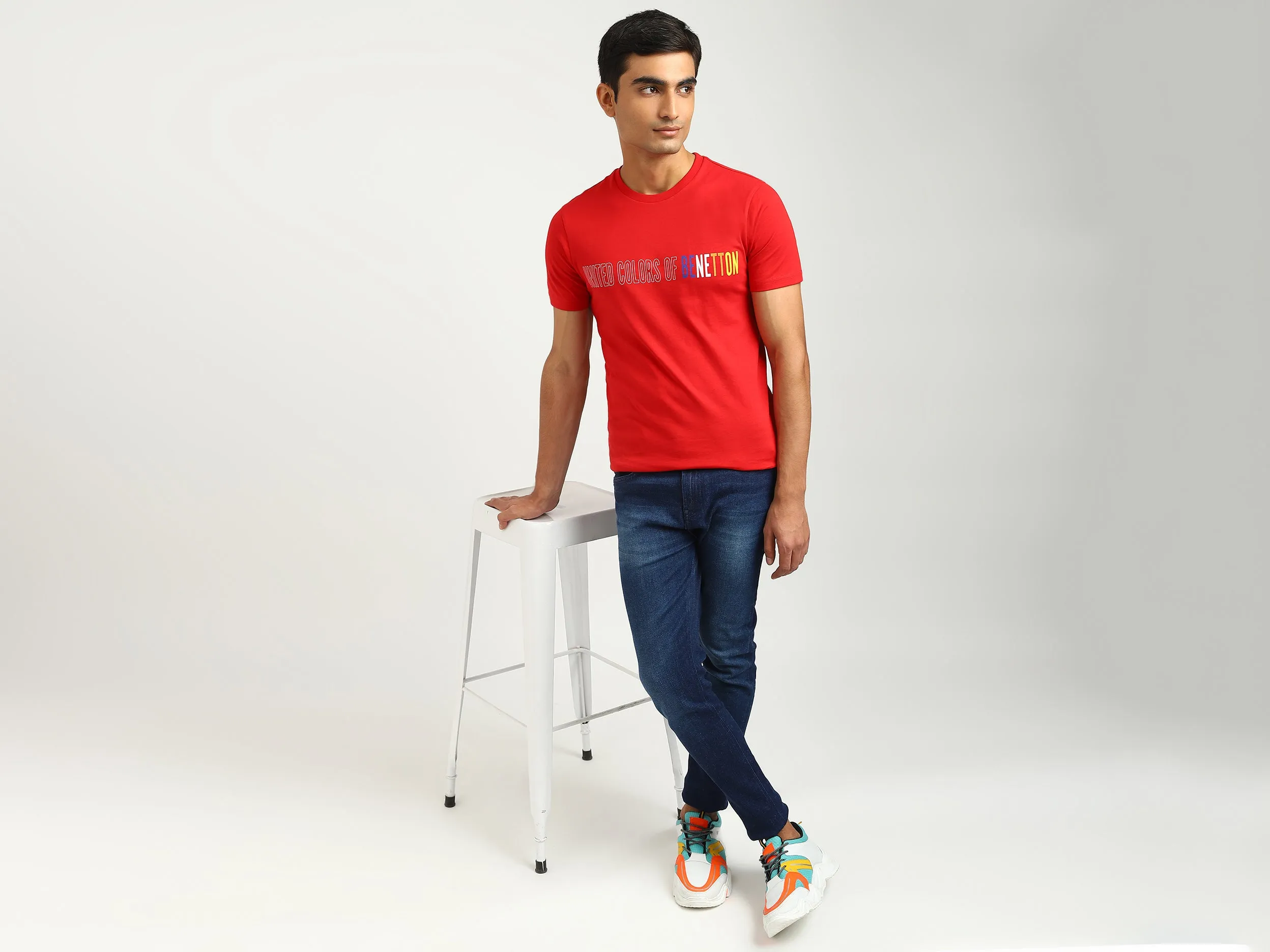 Men Printed Round Neck T-shirt