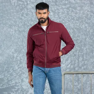 Mens Bomber- Maroon