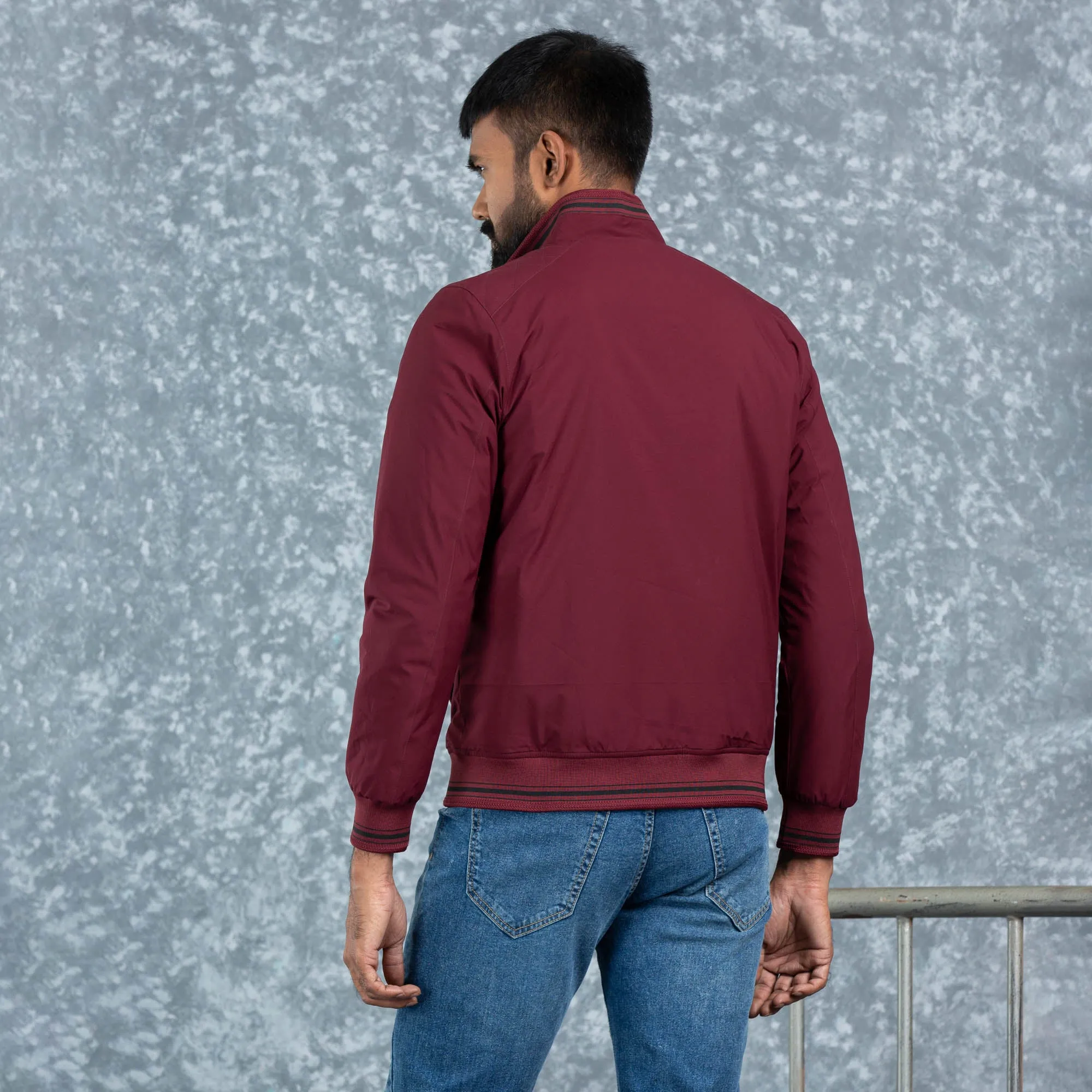 Mens Bomber- Maroon
