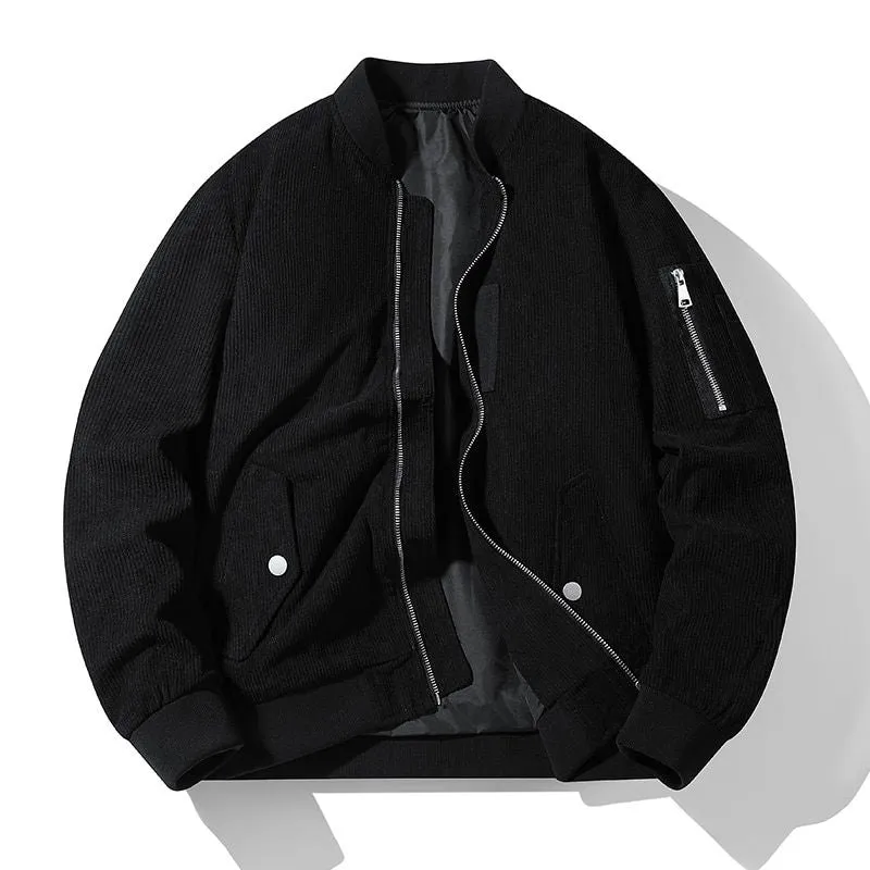 Men's Casual Fit Stand Collar Corduroy Jacket