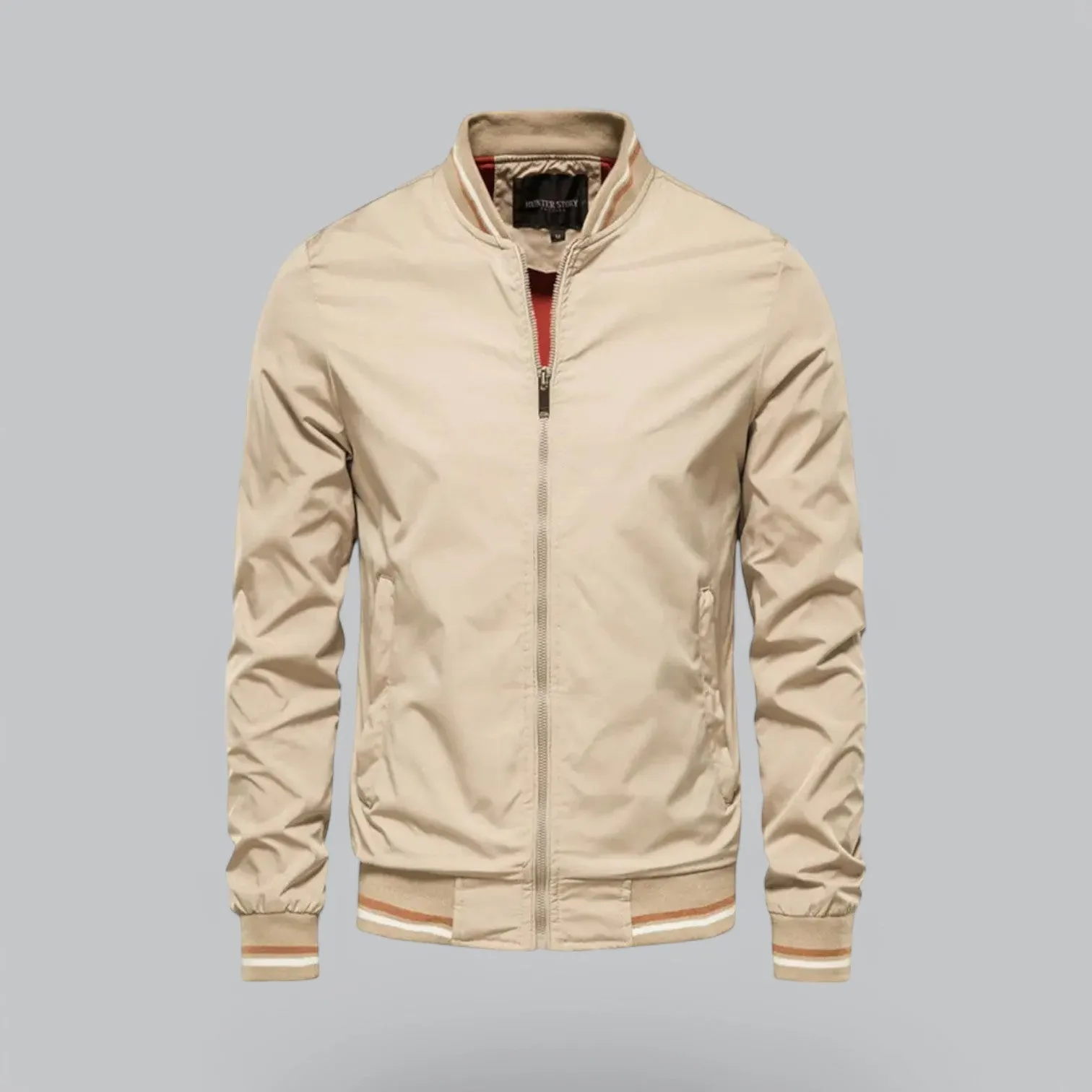 Men's Casual Windbreaker Harrington Bomber Jacket | Full-Zip, Lightweight, Water-Resistant Design