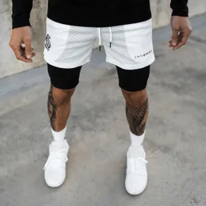 Men's European And American Two Piece Double-decker Fitness Shorts