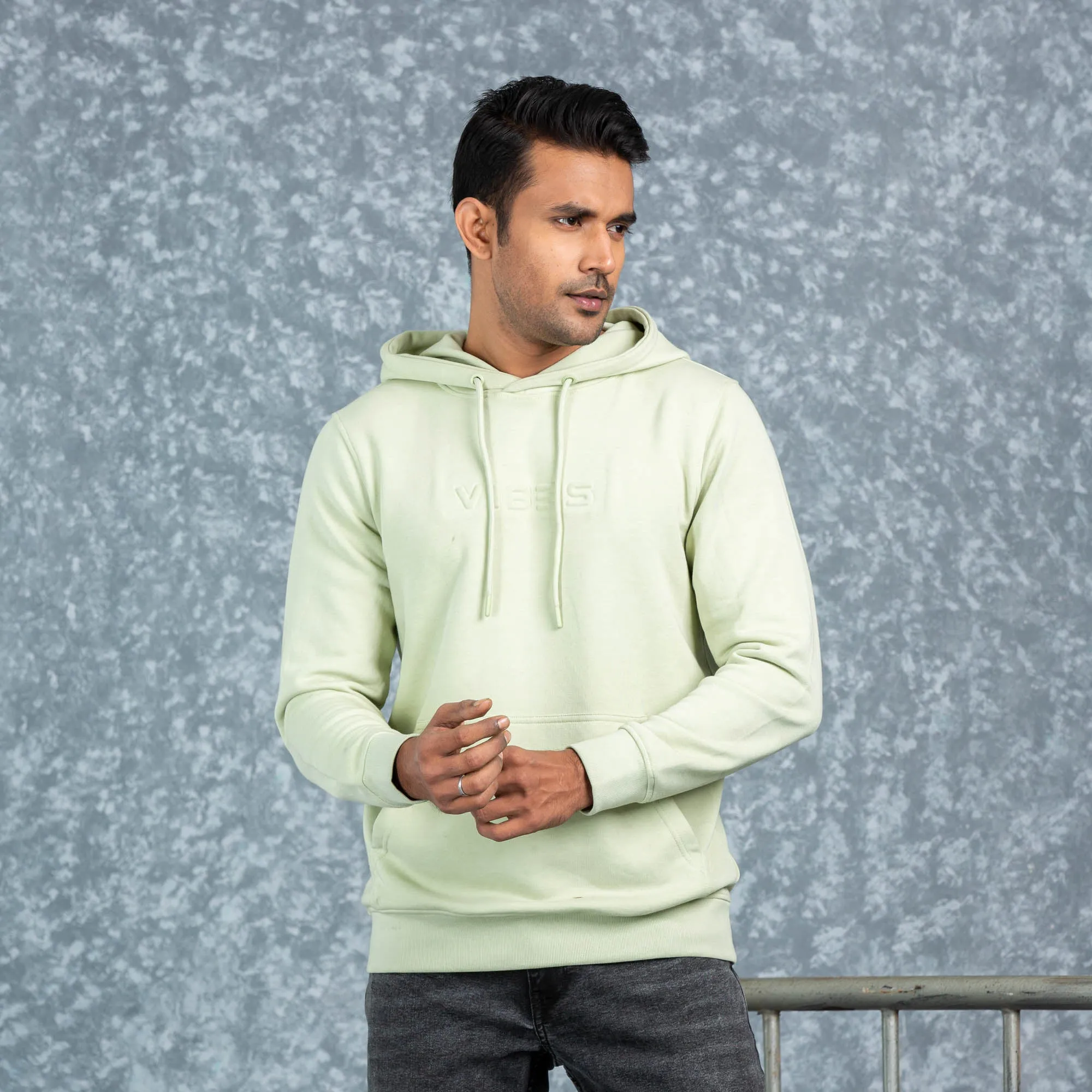 Mens Hoodie- Light Olive