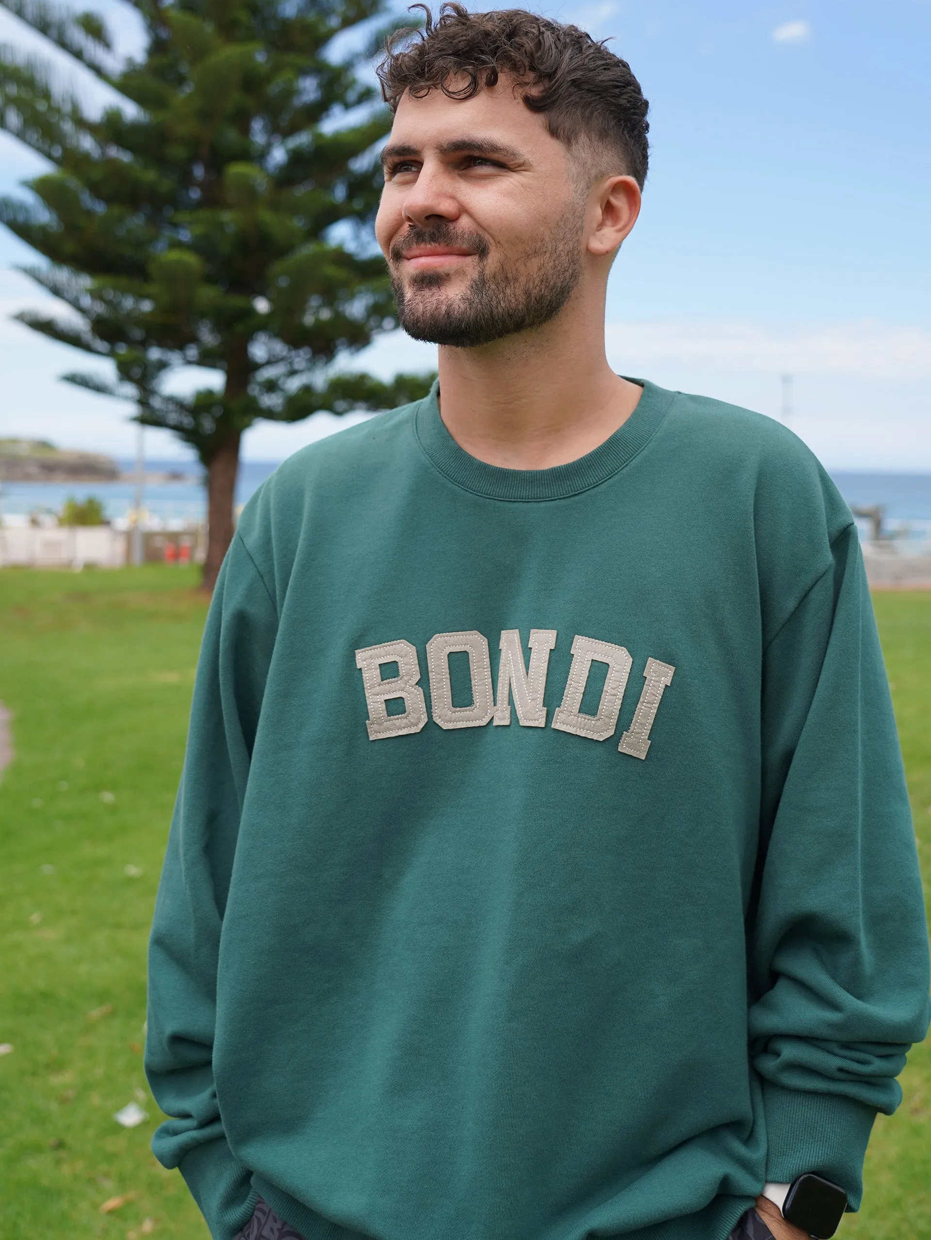 Men's New College Crewneck (Hunter Green)