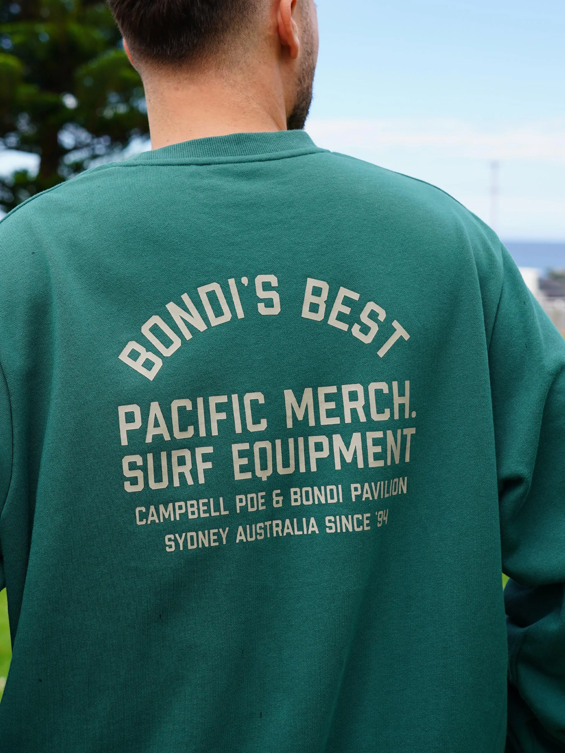 Men's New College Crewneck (Hunter Green)