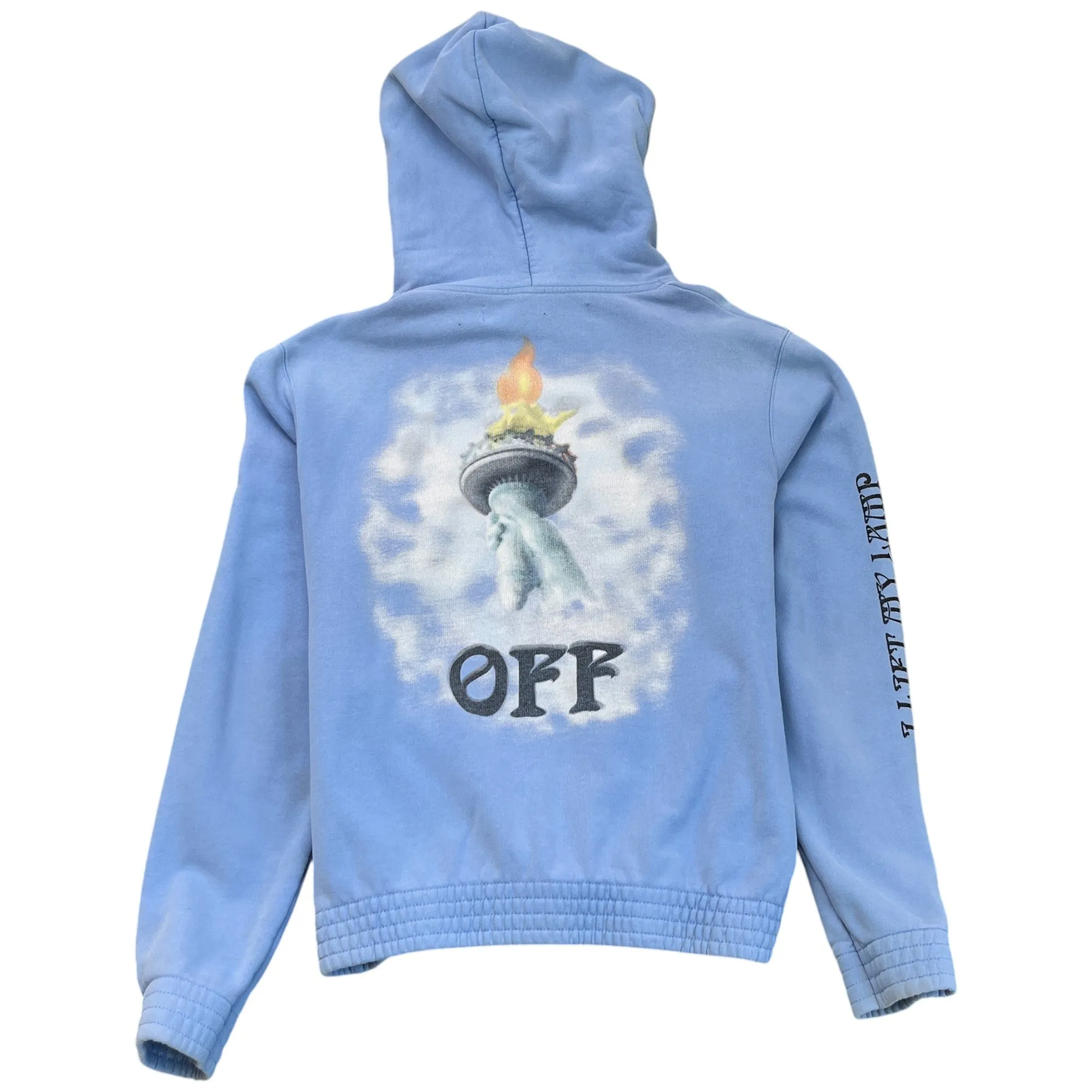 Men's Off-White × Virgil Abloh Statue Of Liberty Hoodie Blue Size M